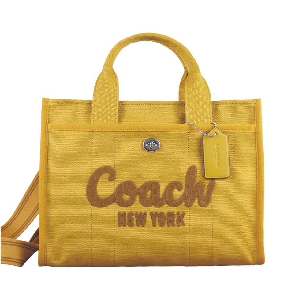 Coach Cargo Tote CP158 Yellow Gold Canvas Laptop Bag NWT